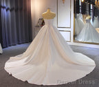 Cheap Satin Wedding Dress Strapless Ball Gowns Bridal Dresses Discount