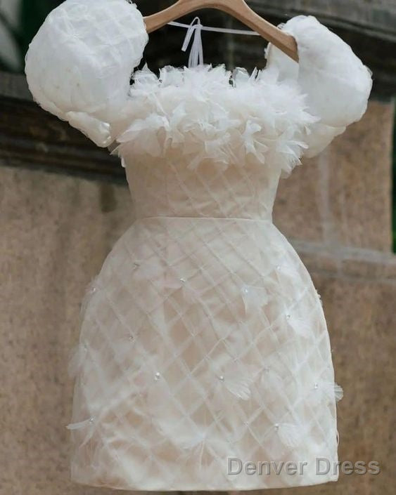 Chic A Line Organza White Homecoming Dresses 18Th Birthday Outfits Secondary image