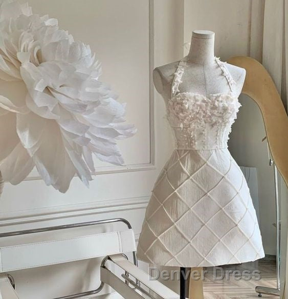 Chic A Line Satin Halter Short Homecoming Dresses 18Th Birthday Outfits Secondary image