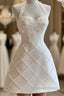 Chic A Line Satin Halter Short Homecoming Dresses 18Th Birthday Outfits
