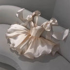 Chic A Line Satin Straps Short White Homecoming Dresses 20Th Birthday Outfits