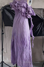 Chic A Line Scoop Lilac Long Prom Dress Birthday Dresses With Ruffles
