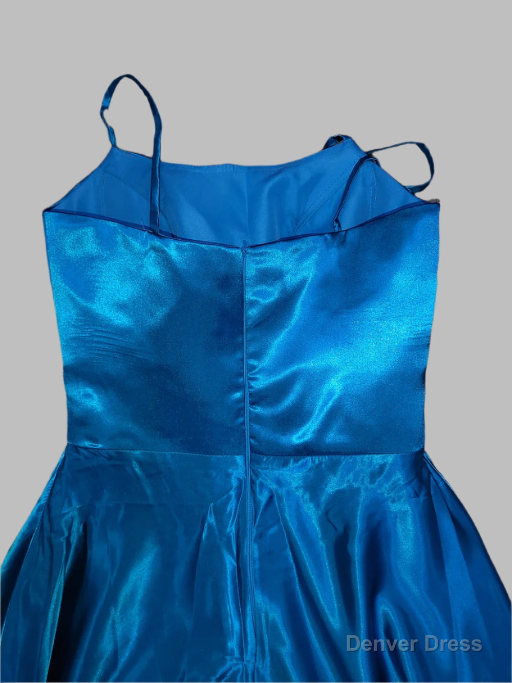 Chic A Line Tie Straps Long Satin Prom Dresses With Split