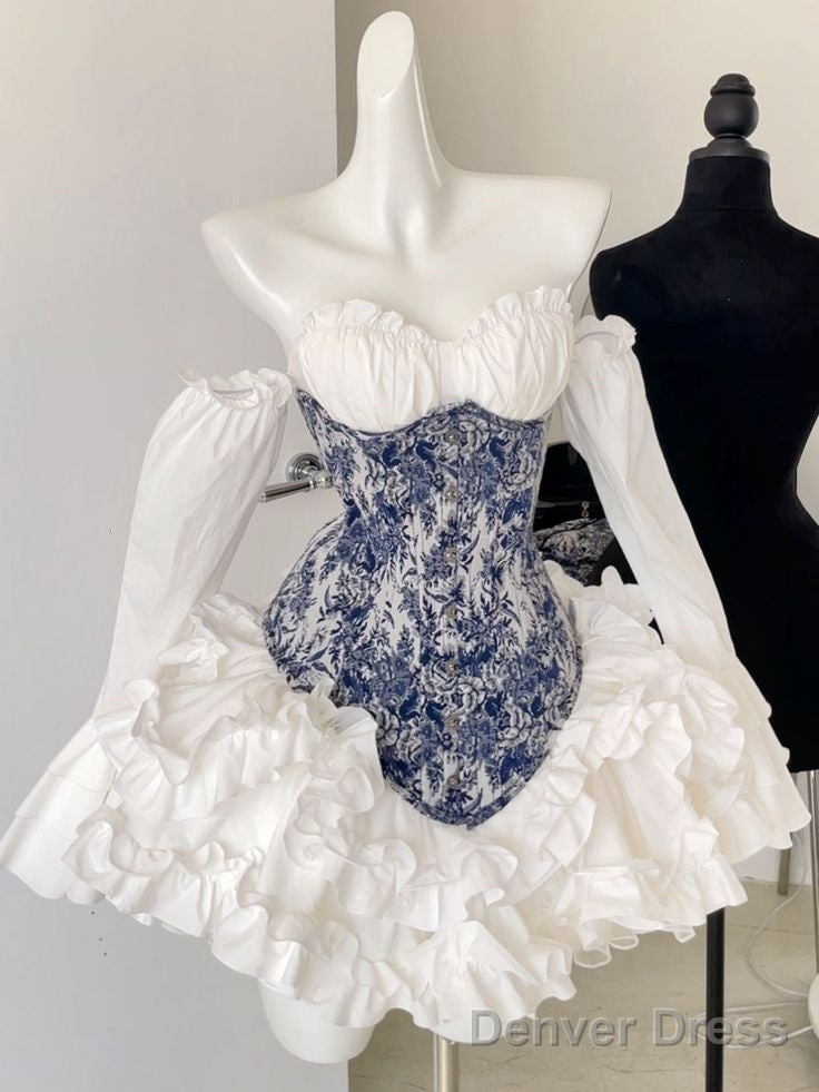 Chic A Line White Long Sleeves Homecoming Dresses 16Th Birthday Outfits
