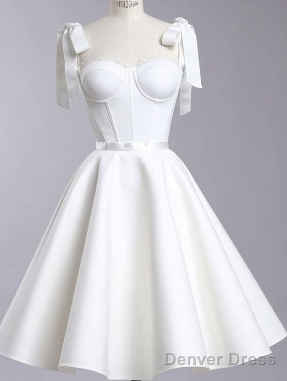 Chic A Line White Straps Homecoming Dresses 16Th Birthday Outfits Secondary image