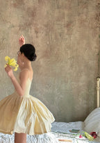 Chic Ball Gown Spaghetti Straps Champagne Homecoming Dresses Birthday Dress Birthday Outfits