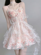 Chic Ball Gowns Spaghetti Straps Lolita Dress Pink Birthday Dresses Birthday Outfits