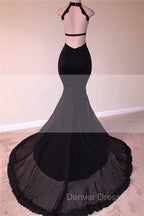 Chic Black Open Back Lace Prom Dresses Sleeveless See Through Tulle Prom Gowns