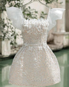 Chic Glitter A Line Beaded Short Homecoming Dresses 18Th Birthday Outfits