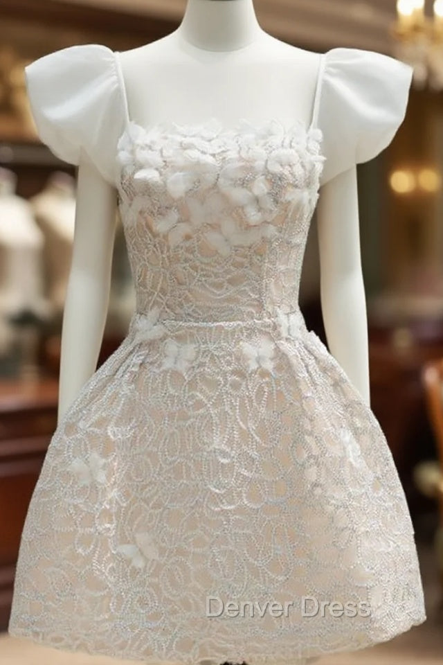 Chic Glitter A Line Beaded Short Homecoming Dresses 18Th Birthday Outfits Main image
