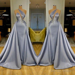 Chic Halter Beadings Long Evening Dress With Detachable Skirt