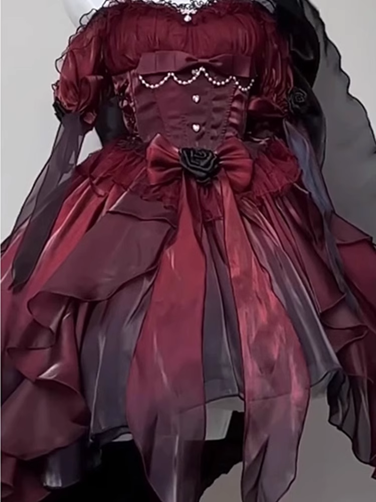 Chic High Low Halter Burgundy Organza Prom Dresses Birthday Outfits