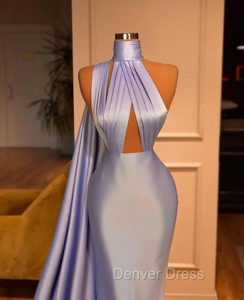 Chic Lilac One-shoulder Mermaid Long Prom Dresses On Sale Secondary image
