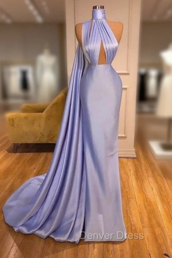 Chic Lilac One Shoulder Mermaid Long Prom Dresses On Sale Main image