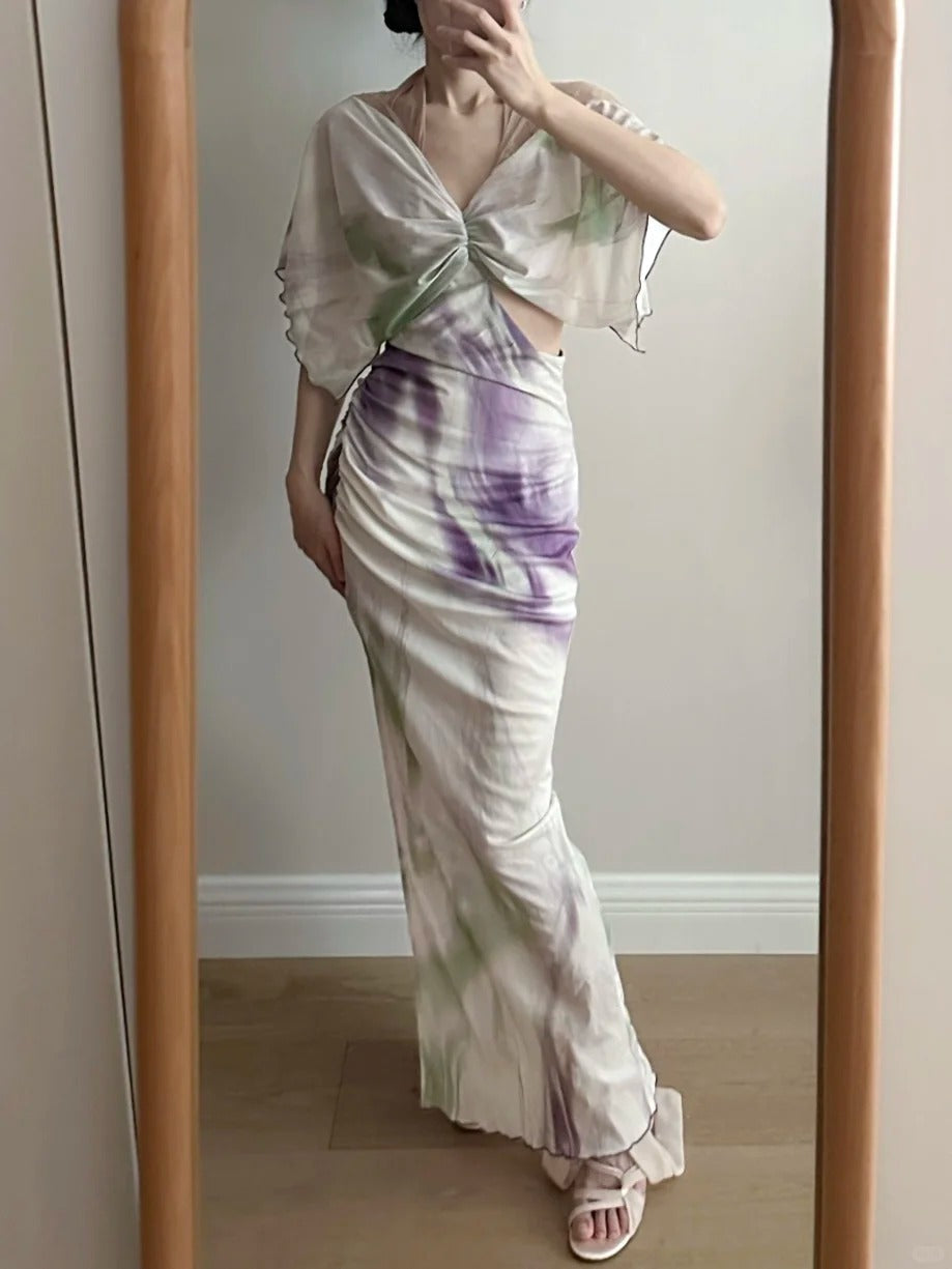 Chic Mermaid Chiffon Long Prom Dresses Evening Dresses
