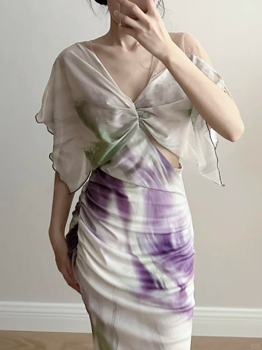 Chic Mermaid Chiffon Long Prom Dresses Evening Dresses