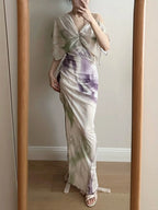 Chic Mermaid Chiffon Long Prom Dresses Evening Dresses