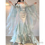 Chic Mermaid Spaghetti Straps Light Green Chiffon Long Prom Dress Birthday Dresses Birthday Outfits