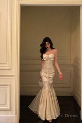 Chic Mermaid Sweetheart Long Ruffles Prom Dresses Birthday Dress