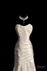 Chic Mermaid Sweetheart Taffeta Ivory Long Wedding Dress Bridal Dresses