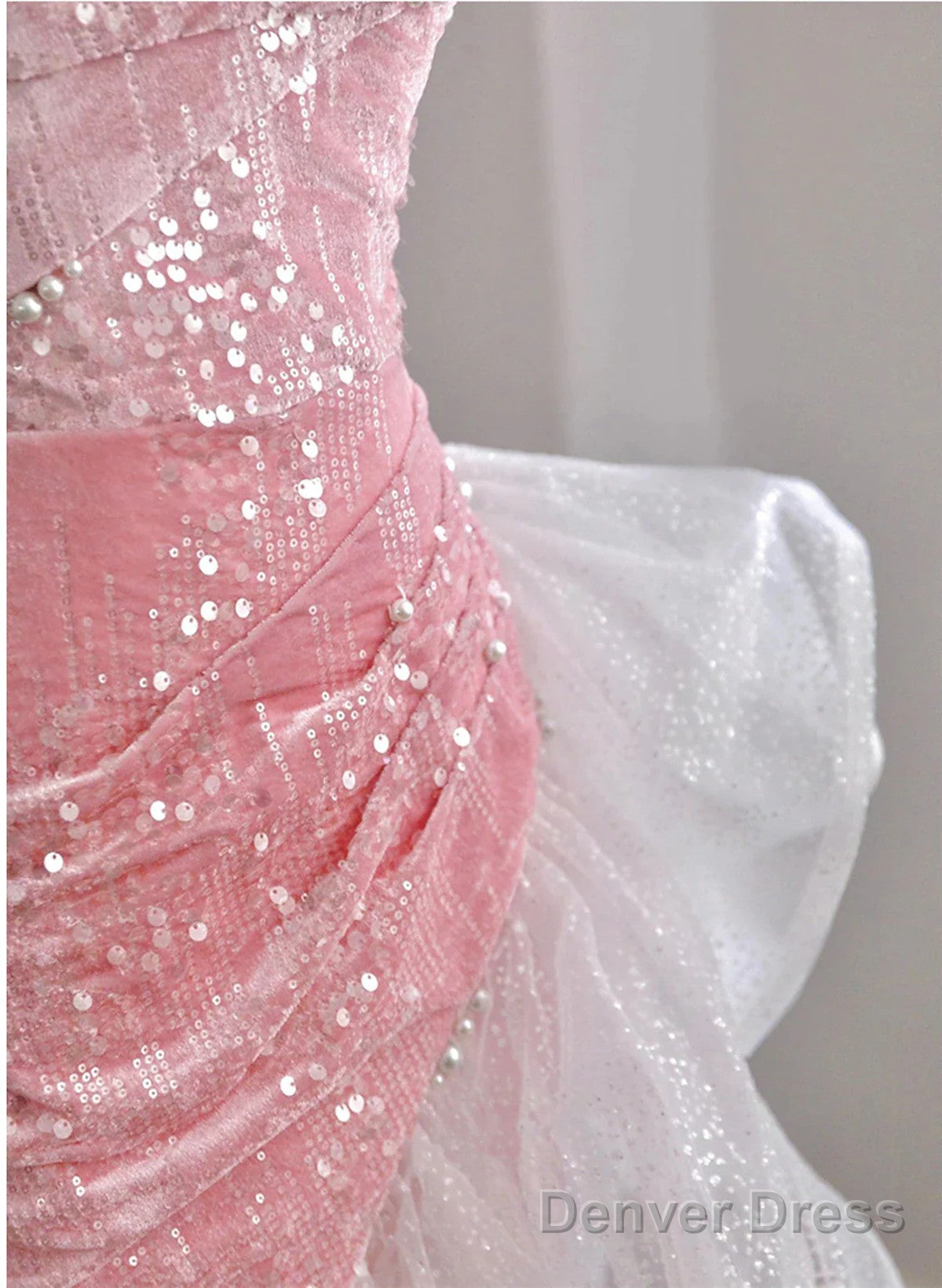 Chic Pink High Low Mermaid Off Shoulder Prom Dress, Pink Homecoming Dresses