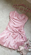 Chic Sheath Satin Straps Short Pink Homecoming Dresses 18Th Birthday Outfits