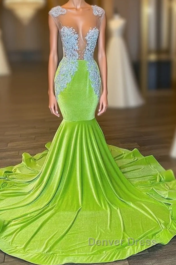 Chic Sleeveless Backless Mermaid Prom Dresses With Beading Main image