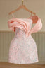 Chic Straps Pink Sequind Mini Homecoming Dresses 18Th Birthday Outfits