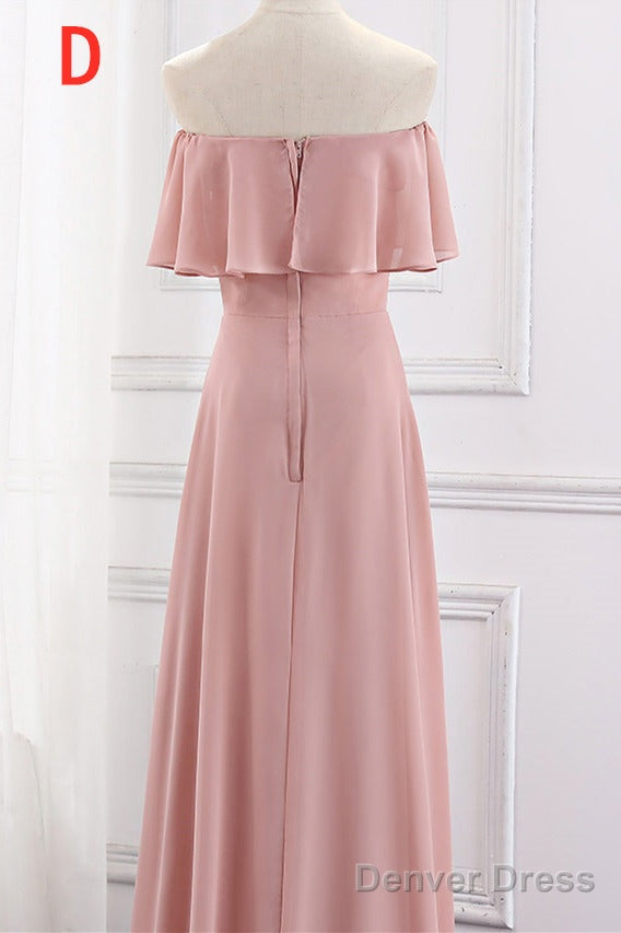 Chiffion Halter Pink Mismatched Bridesmaid Dresses