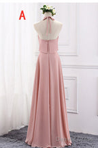 Chiffion Halter Pink Mismatched Bridesmaid Dresses