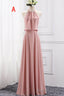 Chiffion Halter Pink Mismatched Bridesmaid Dresses