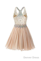 Chiffon Open Back Homecoming Dress Short Prom Dresses
