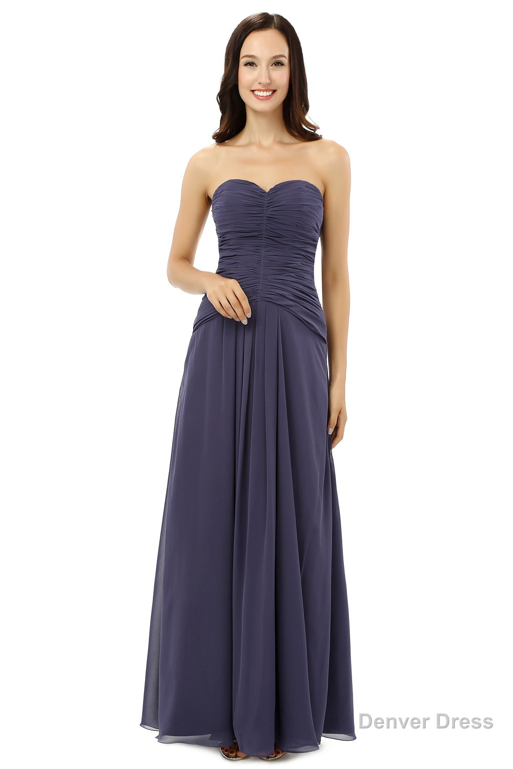 Chiffon Sweetheart Neck Long Bridesmaid Dresses Main image