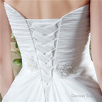 Chiffon Sweetheart Neckline A Line Wedding Dresses With Rhinestones