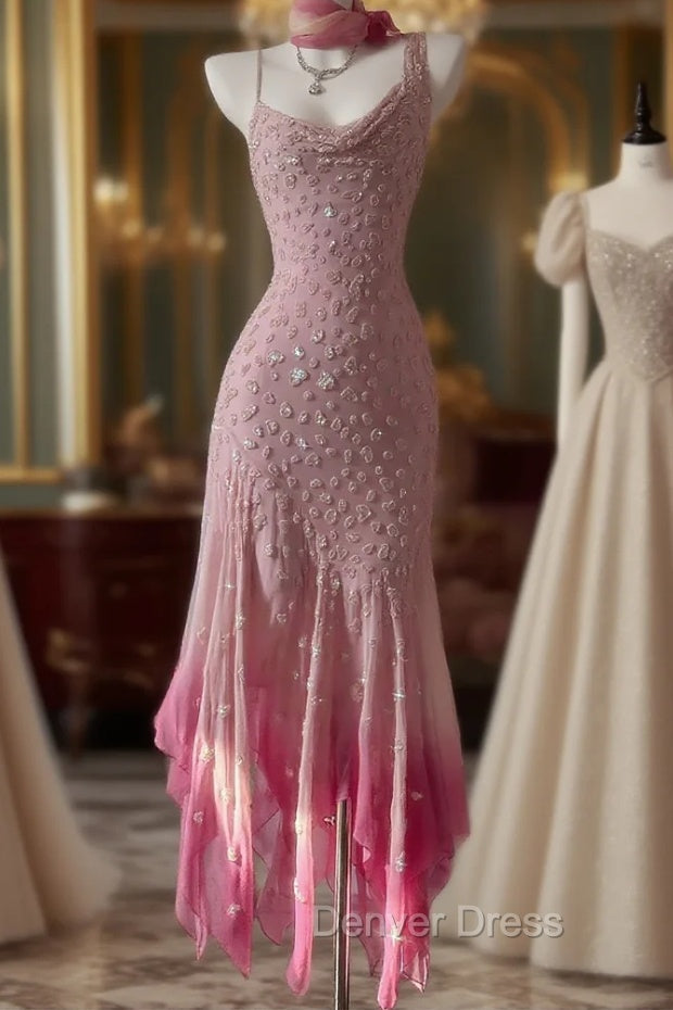 Cinderella Pink A Line Prom Gowns Iridescent Beaded Tulle With Soft Chiffon Layers For Sweet 16 Main image