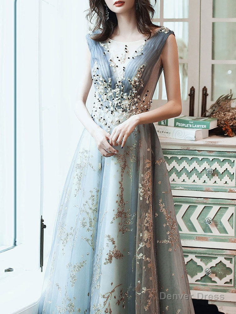 Classic Prom Dress A Line Sleeveless Floor Length Jewel Neck Lace Appliqued Prom Occasion Dresses