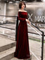 Classic Prom Dress Velvet Long Sleeve Off Shoulder Maxi Dresses