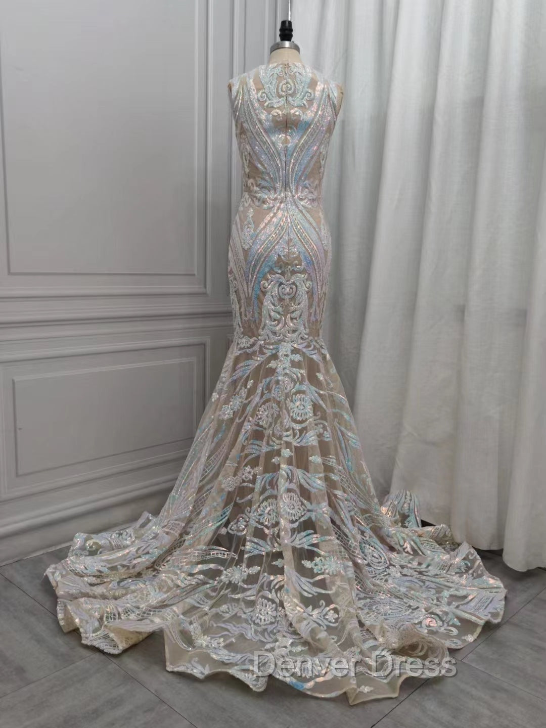 Classic Mermaid Lace Floor Length Prom Dresses On Sale Secondary image