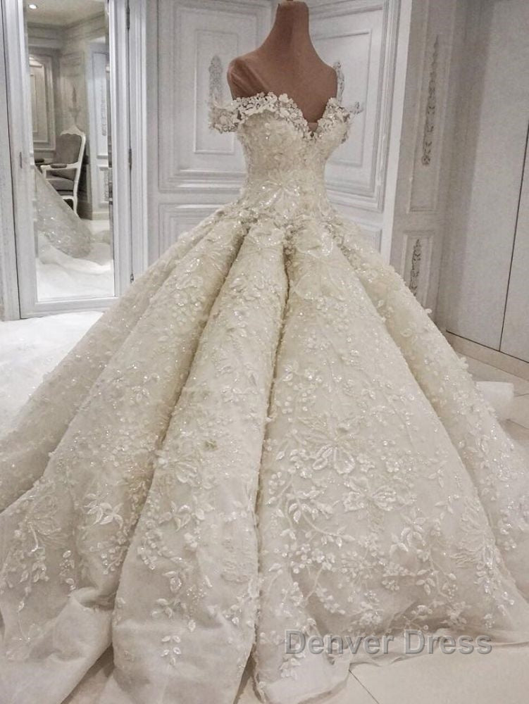 Classic Off theshoulder Luxurious Appliques Ball Gown Wedding Dresses Secondary image