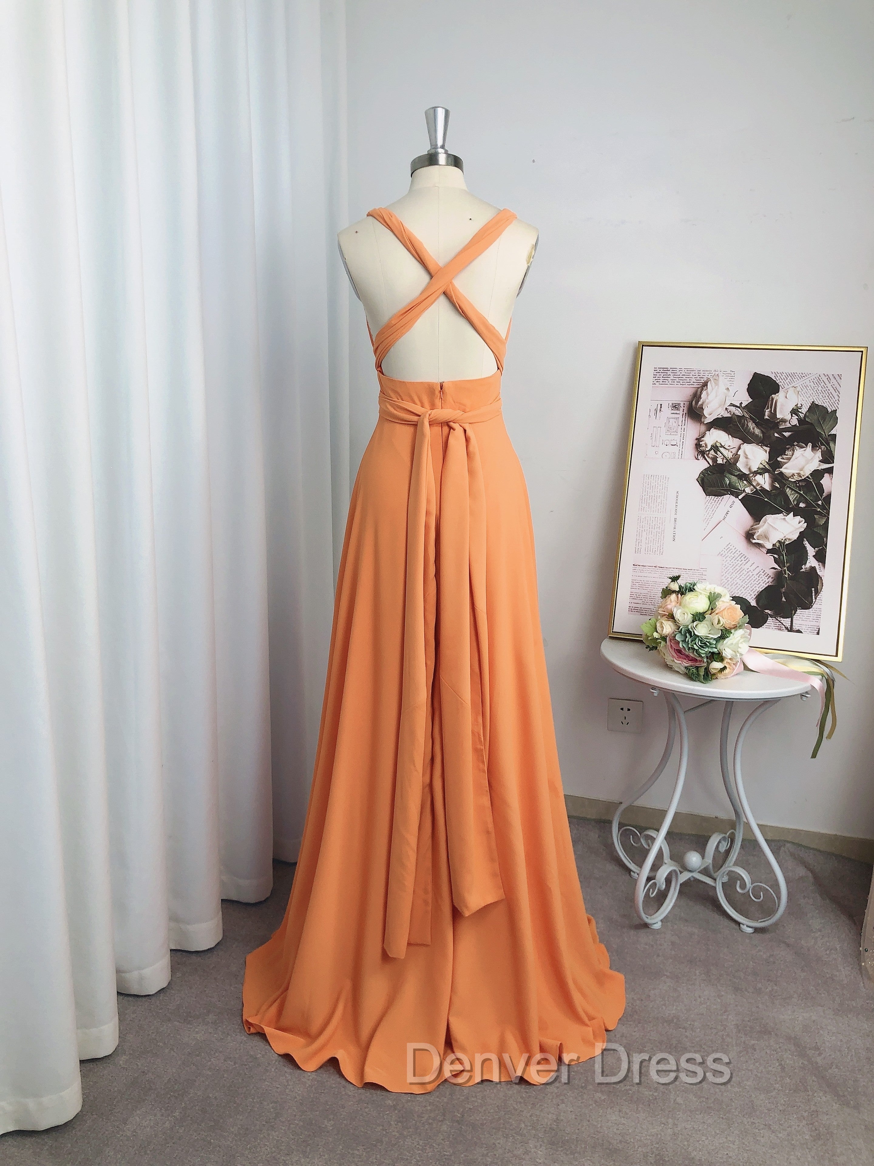 Classic Ruched V Neck Jersey Sleeveless Bridesmaid Dresses Secondary image