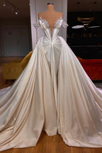 Classic V-Neck Off-The-Shoulder Prom Dresses With Beads