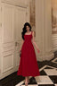 Classy A Line Spaghetti Straps Red Prom Dresses Birthday Outfits Prom Gowns