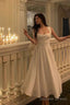Classy A Line Square Neckline Ivory Prom Dresses Birthday Outfits Prom Gowns