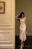 Classy A Line Straps Pink Floral Chiffon Prom Dresses Birthday Outfits Prom Gowns