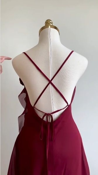 Classy Burgundy Chiffon Cocktail Dress Short Prom Dress Homecoming Dresses