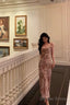 Classy Mermaid Spaghetti Straps Floral Prom Dresses Birthday Outfits Prom Gowns