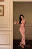 Classy Mermaid Spaghetti Straps Pink Flora Prom Dresses Birthday Outfits Prom Gowns