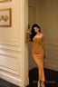 Classy Mermaid Square Neckline Orange Prom Dresses Birthday Outfits Prom Gowns