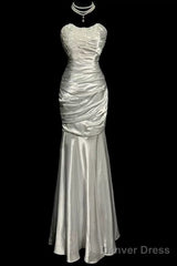 Classy Mermaid Sweetheart Lace Ivory Long Evening Gowns Prom Dress