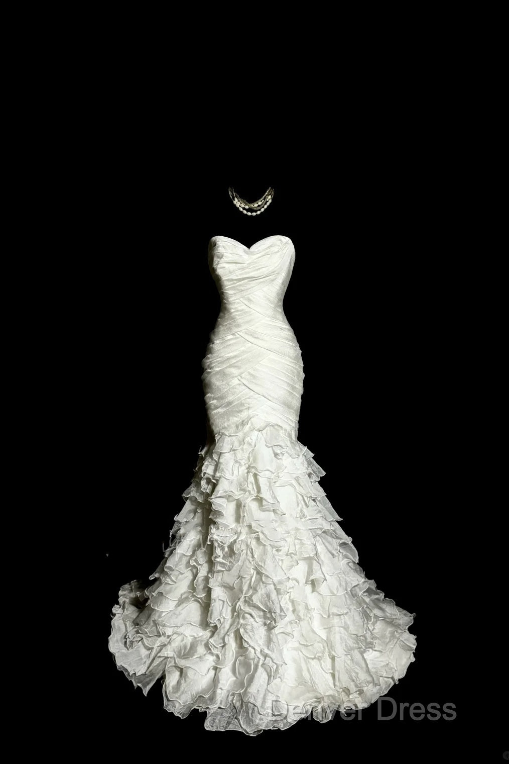 Classy Mermaid Sweetheart Tulle Ivory Long Wedding Dress Bridal Dresses